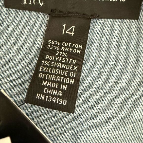 NWT INC INTERNATIONAL CONCEPTS Dungaree Demin Southwestern Embroidered Snap Fron - Picture 9 of 9